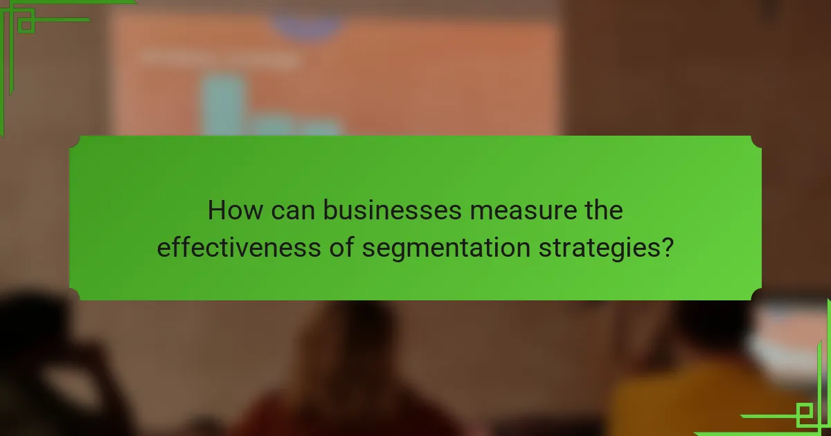 How can businesses measure the effectiveness of segmentation strategies?