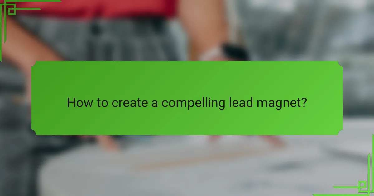 How to create a compelling lead magnet?