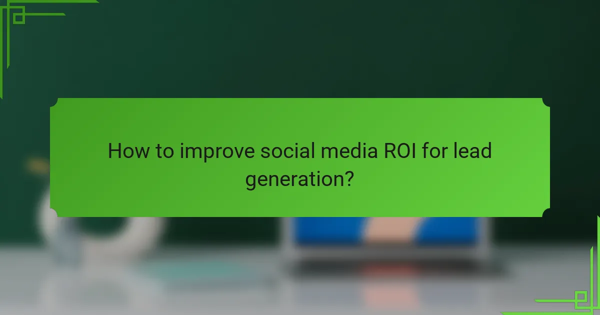 How to improve social media ROI for lead generation?
