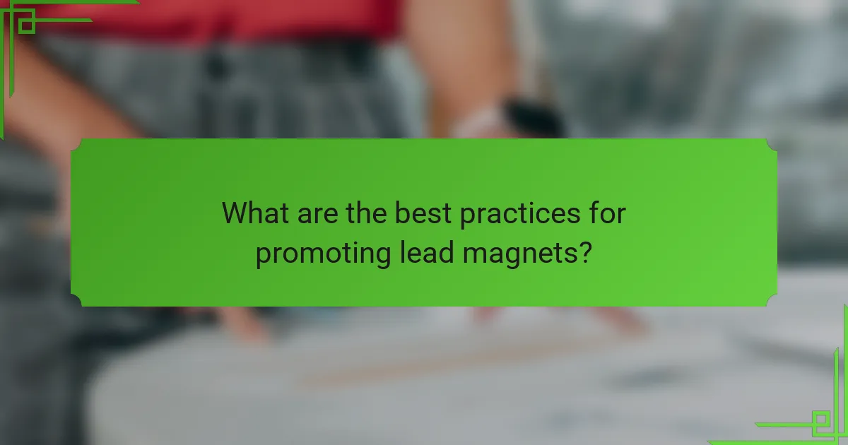 What are the best practices for promoting lead magnets?